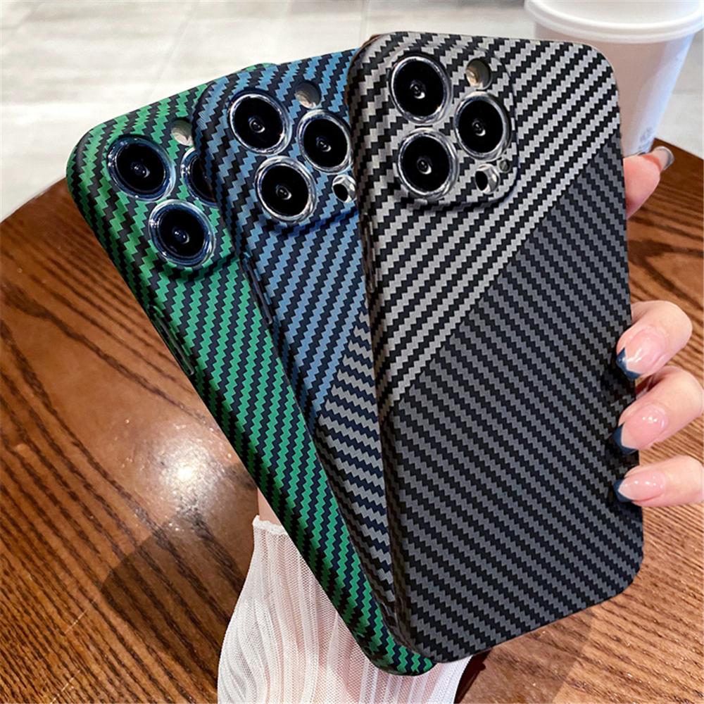 Ультратонкий чехол из углеродного волокна с текстурой для Iphone 11 12 13 Pro Max Iphone11 13pro 13promax Роскошный противоударный жесткий чехол для ПК