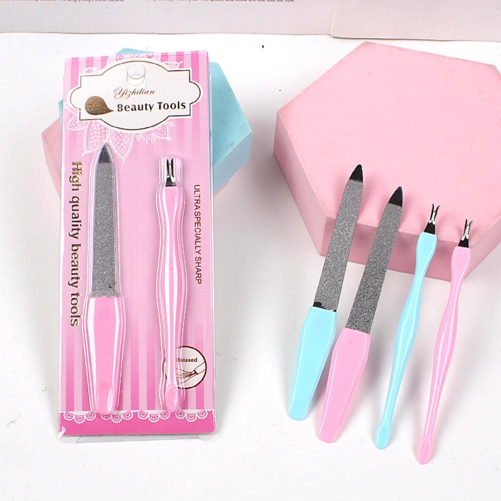 Stainless Cuticle Remover Durable Smoothing Dead Skin Clippers Double Sided Nail Polishing Strip Nail Trimming Tool