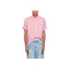 Polo Однотонная рубашка с вышивкой логотипа на пуговицах, с коротким рукавом, мужская, розовая 710966293-006