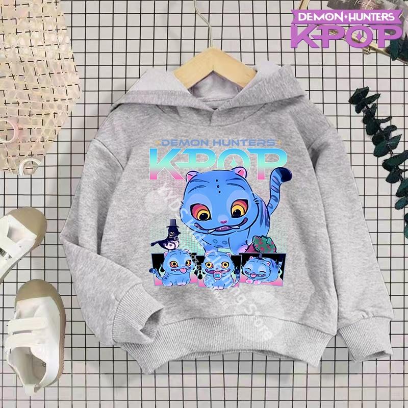 Одежда для маленькой девочки K-Pop Охотники на демонов Толстовка Девичья мода Повседневная толстовка Кино Новинка Детская K-Pop Охотники на демонов Толстовки с капюшоном