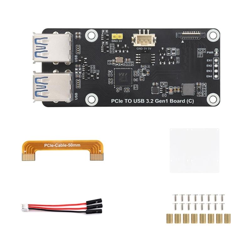 PCIe to USB3.2 Expansion Board, PCIe To 4 Port USB3.2 5Gbps Fast Speed Transfer Adapter Board Drivefree