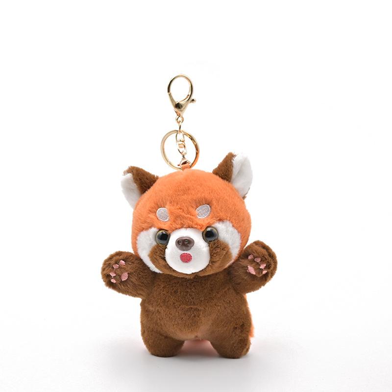 Cute Cartoon Red Panda Plush Toy Pendant Little Raccoon Doll Keychain Doll Playground Raccoon Stuffed Backpack Decor Gifts Kids