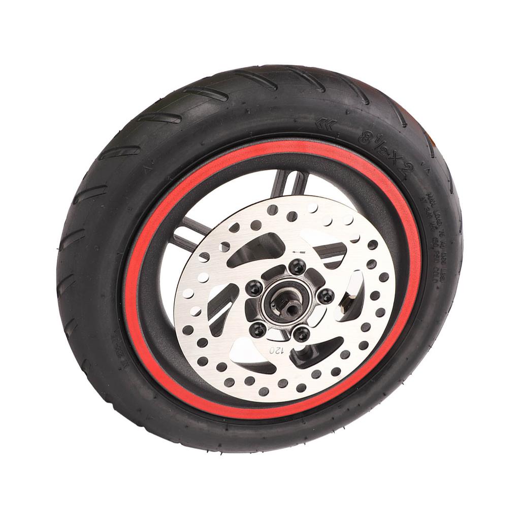 Electric Scooter Rear Wheel with 120mm Brake Disc Red Pneumatic Tyre for Xiaomi PRO PRO2 M3