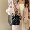 Customized Women's Messenger Bag European and American Fashion Foreign Style Pearl Chain Tide with Shoulder Bucket New