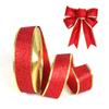 2mx6.3cm Glitter Decorative Ribbons Red Silver Gold Pink Ribbon With Iron Wire Christmas Decoration Ribbons For Crafts Bows