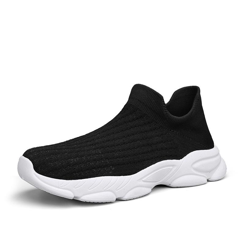 Summer New Mesh Breathable Casual Sports Shoes Men's Lazy One-pedal Socks Shoes New Flying Woven Shoes Men's Shoes