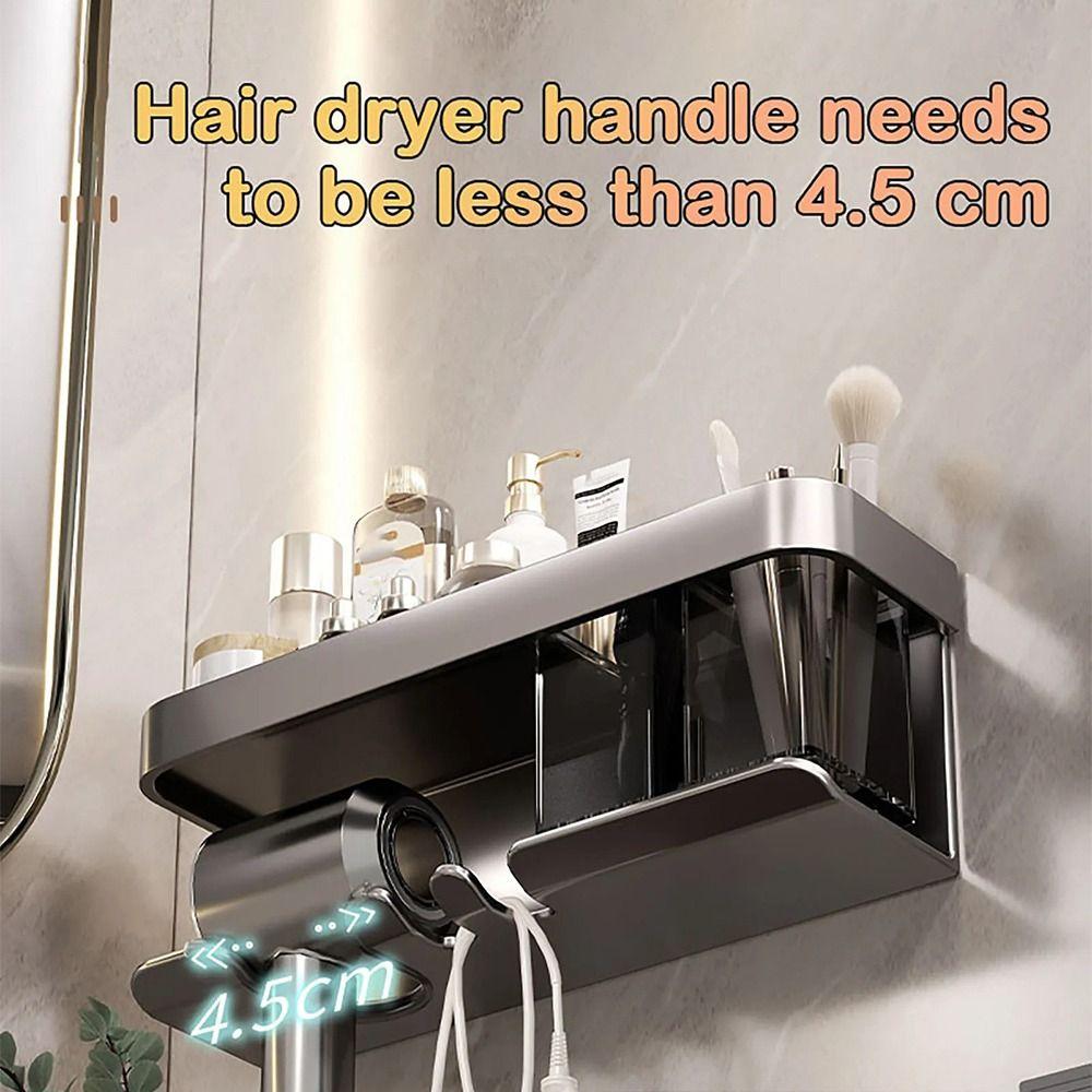Органайзер для хранения косметики без сверления, настенная полка для душа, держатель для фена для спальни