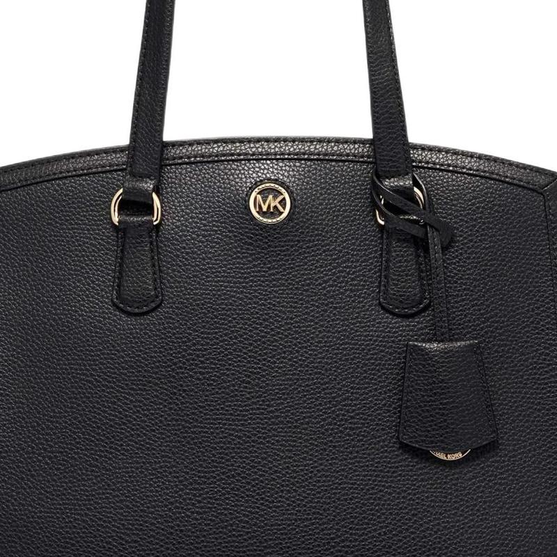 Michael Kors MK Chantal Логотип Однотонная Подвеска Сумка-тоут Женская Тоут Черная 30S4G7CT2T-001
