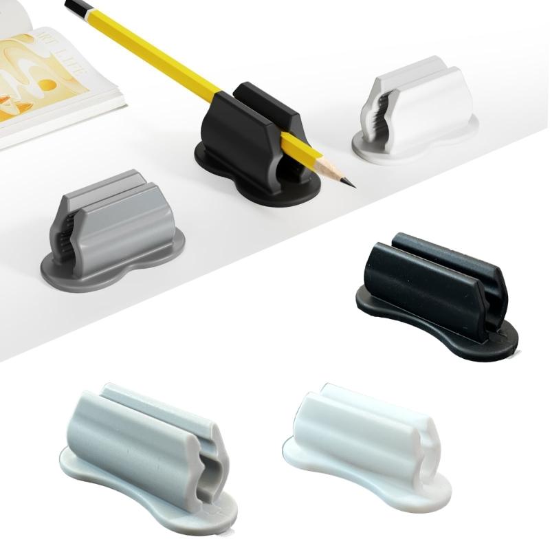 10Pcs Silicone Pen Clip Holder Adhesive Pen Pencil Clip Holder for Desk Wall Fridge Whiteboard Clipboard File Locker