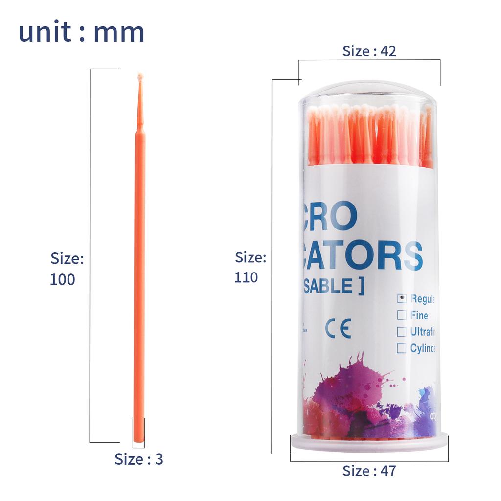 100Pcs/Bottle Dental Disposable Micro Brushes Applicators Micro Brush Dentistry Odontologia Extension Tools Dentistry Materials