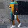 Мужские спортивные костюмы с 3D-принтом, мужские свободные футболки с длинным рукавом, брюки, спортивный костюм, модные повседневные уличные топы, комплекты из 2 предметов