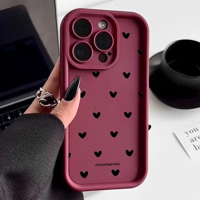 INS Minimalism Love Heat Matte TPU Case For Motorola Moto Edge 70 50 Pro 60 Fusion Stylus 40 Neo G84 G85 G54 G75 G05 G34 G56 G86