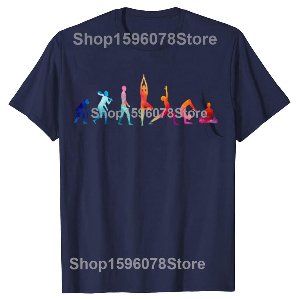 Забавные футболки с графикой эволюции йоги для мужчин и женщин, из чистого хлопка, юмористические, уличная одежда, футболка с коротким рукавом, унисекс, свободная одежда