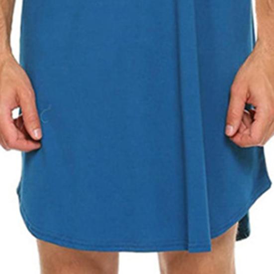 Мужской летний топ одинакового цвета, свободный длинный стиль с коротким рукавом и v-образным вырезом, домашняя одежда, пуловер в полоску с принтом, одежда для сна, мужская одежда