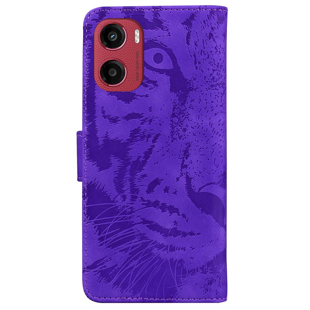Для Motorola Moto G05 4G/E15 4G чехол тигровый принт кожаный кошелек чехол для телефона