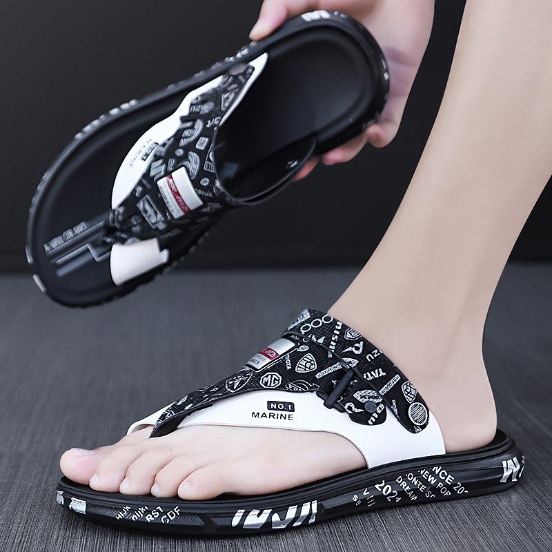 Модные летние новые мужские шлепанцы мужские тапочки для дома уличные тапочки мягкая толстая подошва домашняя обувь пляжные тапочки шлепанцы