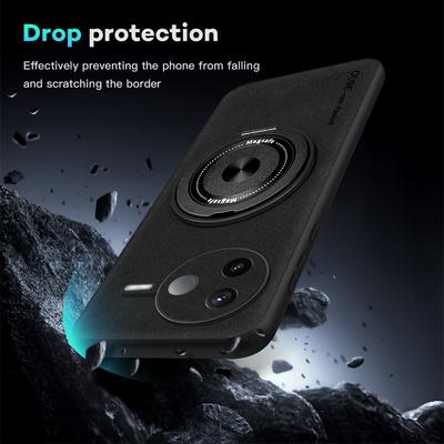 Для POCO F7 Pro F7 Ultra Чехол из овчины с поворотным кронштейном, магнитный, с мягкими краями, противоударный, против отпечатков пальцев