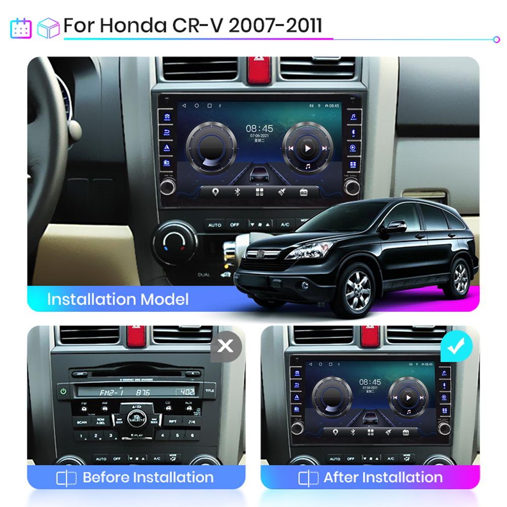 WIFI Android 2 Din Авторадио Мультимедийный плеер для Honda CRV CR-V 2006-2011 с кнопкой GPS 1 + 16 ГБ