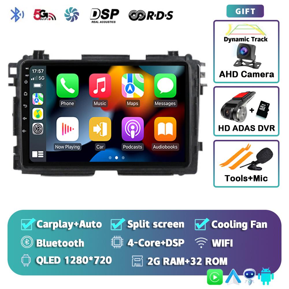 Android 14 Автомагнитола Carplay Auto для Honda HR-V HRV XRV Vezel 2013-2019 GPS Мультимедийный Видеоплеер Головное Устройство Камера 360 Стерео