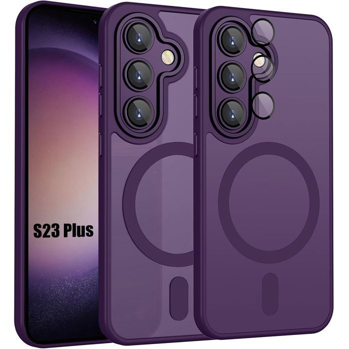 Coque pour Samsung Galaxy S23 Plus, avec Cercle Magnétique Protection Caméra - Violet
