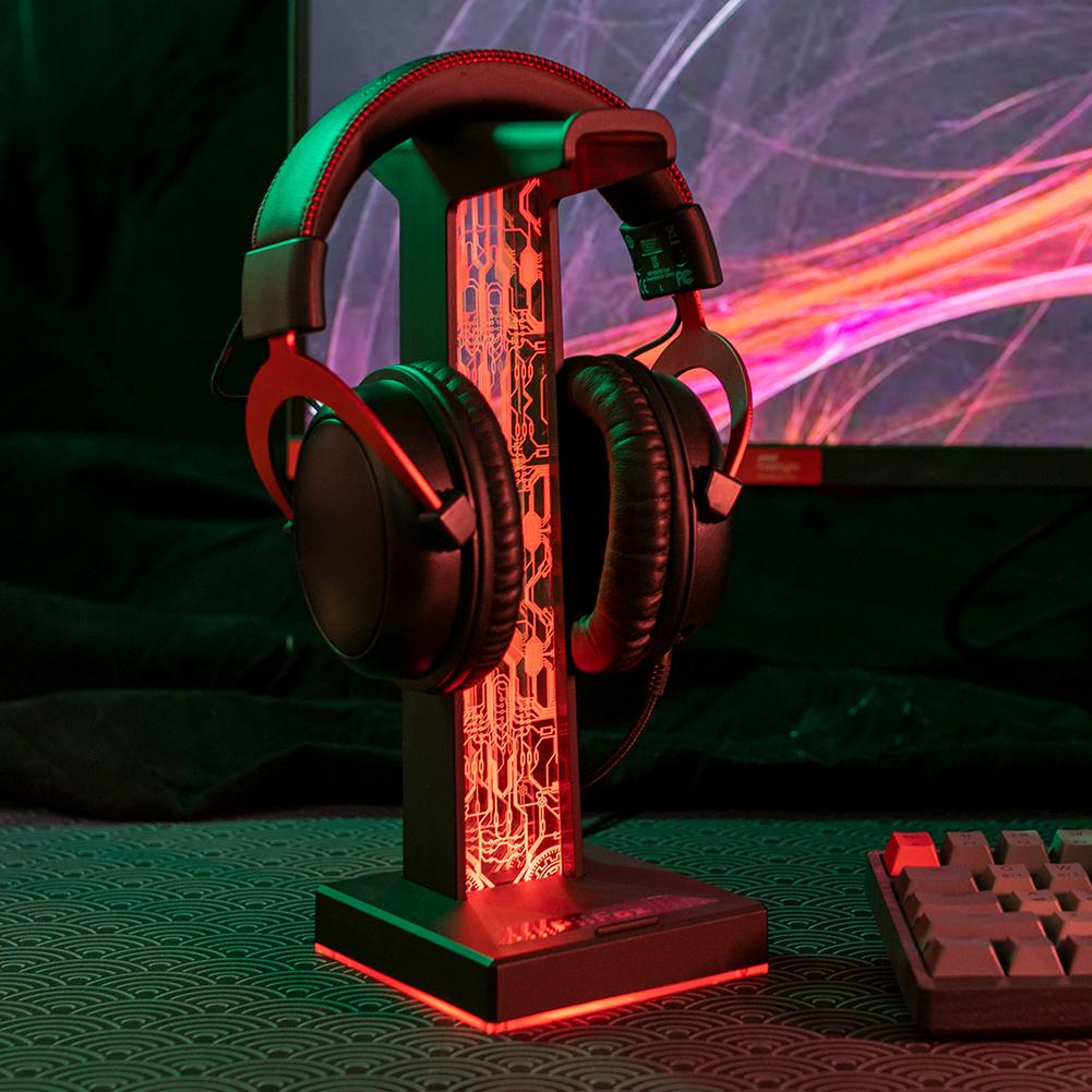 RGB Подставка для наушников Компактная стойка для демонстрации гарнитуры Настольный органайзер Стойка-вешалка для наушников с креплением на голову для настольных принадлежностей