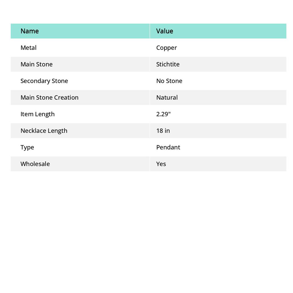 Подвеска ручной работы из медной проволоки из натурального камня атлантисита 2,29 дюйма c4A96