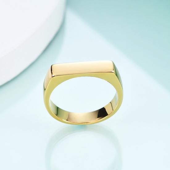 Vintage Unisex Ring Pure Color Polished Titanium Steel Flat Surface Simple Style Luster Multi Sizes Anti-Rust Lightweight Finger Jewelry