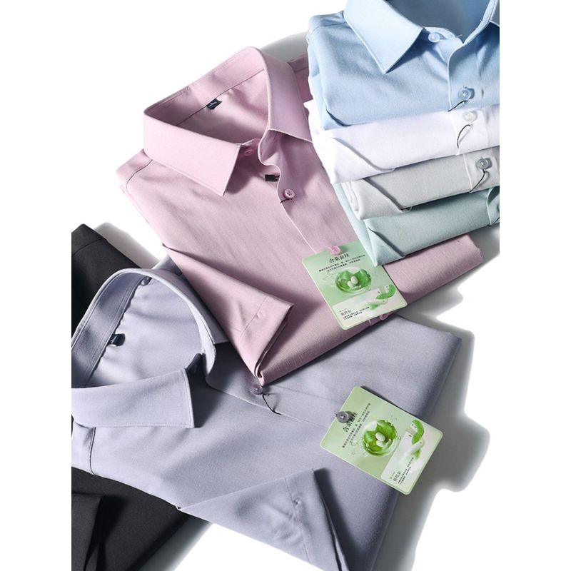 Mulberry Silk Short Sleeve Shirt Men's Summer Ice Silk 2024 New Coat Export Export Men's Clothing Business Casual Shirt