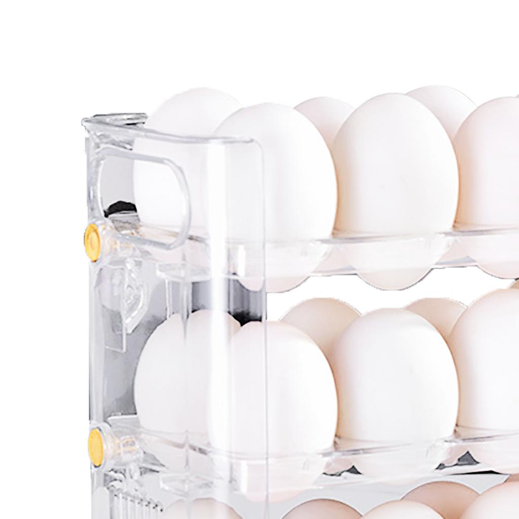 Refrigerator Egg Holder Space Saving Kitchen Egg Organizer Reversible Installation Plastic Egg Stora