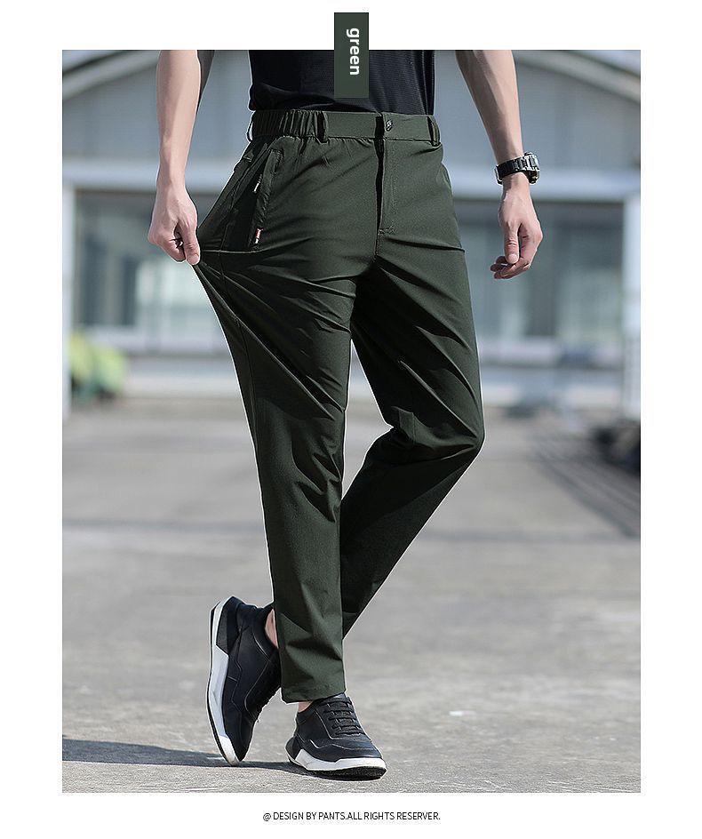 Men's Quick-Dry Casual Sports Pants with Elastic Waist - Versatile for Spring, Autumn, and Winter