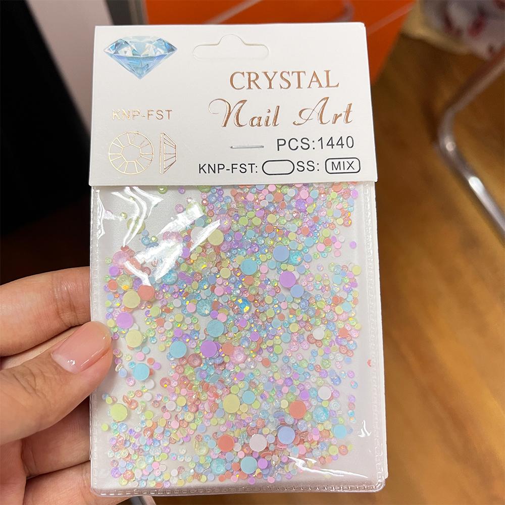 1440 шт. 3D красочные Русалочки круглые стеклянные бусины подвески для ногтей Аврора кристалл стразы украшения пузырьки драгоценные камни маникюрные аксессуары