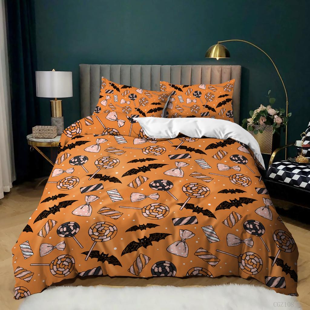Holiday Halloween Three-Piece Digital Printing Quilt Cover Bedding