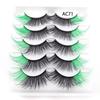 5 pairs/Tray Flexible Volume Colorful Eyelashes Long Makeup Party Lashes  Festival