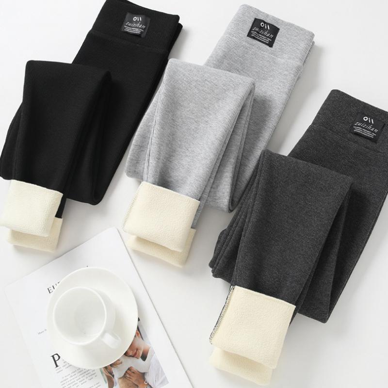 Зимние теплые леггинсы с высокой талией, удобные повседневные брюки