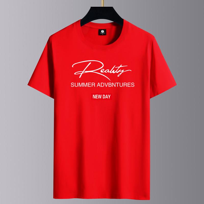 Мужская модная повседневная футболка свободного кроя с круглым вырезом и коротким рукавом