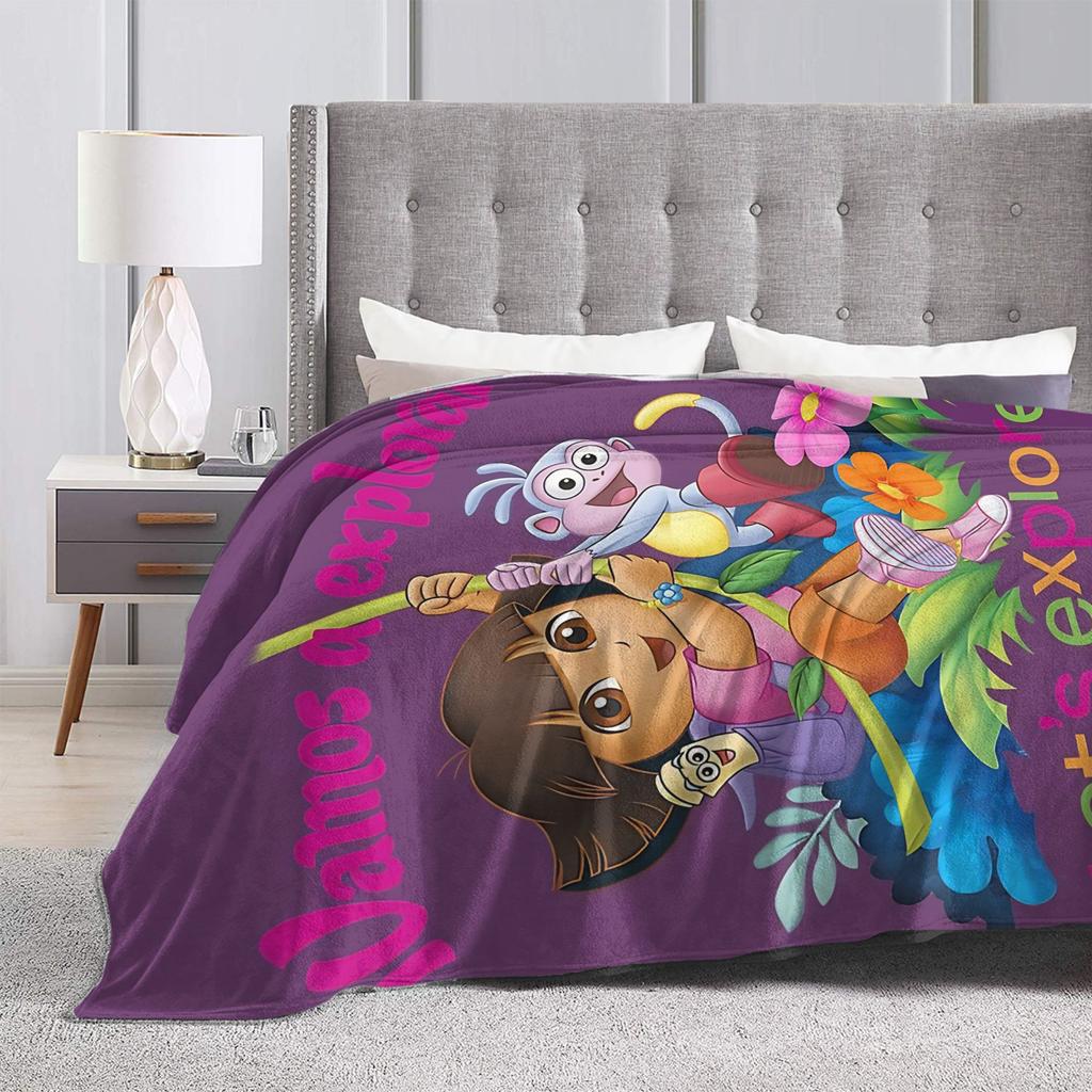 Super Warm Blanket Decorative Dora The Explorer Bedding Throws Flannel Bedspread For Couch Chair Sofa Bed Sofa Bed Cover