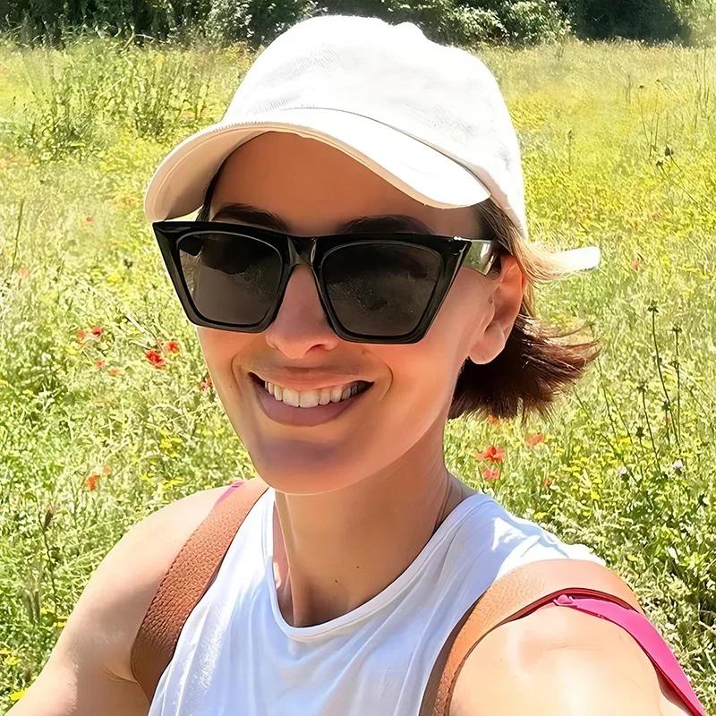 Модные ретро квадратные солнцезащитные очки для женщин и мужчин, дизайнерский бренд, солнцезащитные очки «кошачий глаз», зеркальные линзы, унисекс, для путешествий, защита от УФ-лучей