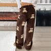 Women's Cute Bear Plush Pajama Pants Wide Leg Plush Casual Pants