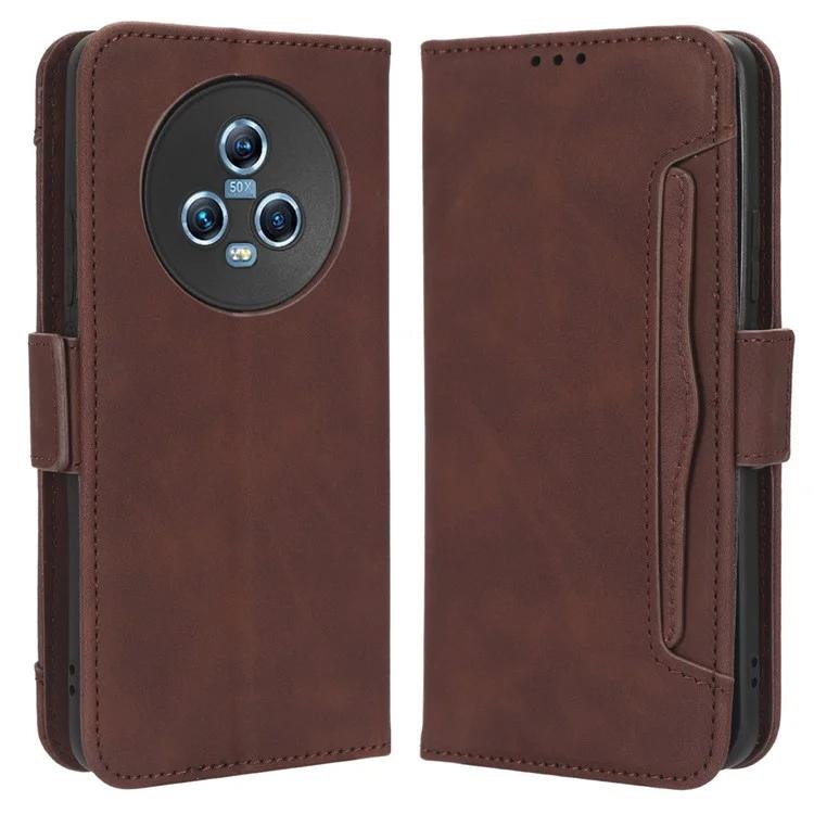 Чехол-подставка из искусственной кожи для Honor Magic5 5G с несколькими отделениями для карт, устойчивый к падениям