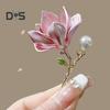 Magnolia Brooch Zinc Alloy Pin with Oil Dripping Process Decorative Pin T-Shirts Dresses Coats Badge Jewelry Accessory