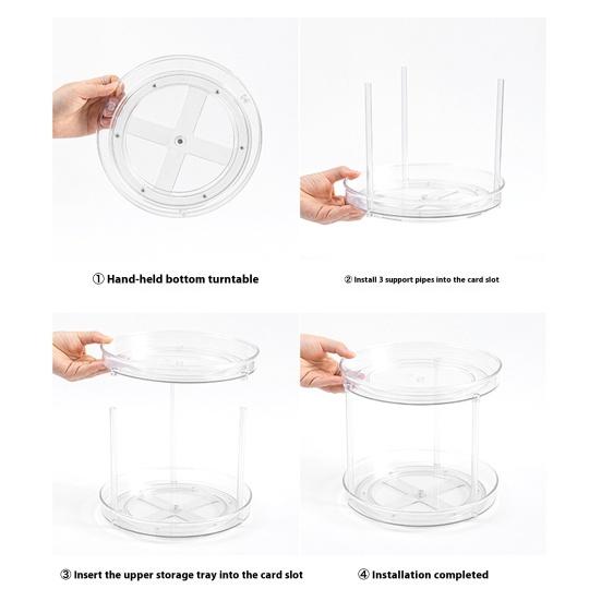 Вращающийся на 360 градусов лоток для хранения 1/2/3 слоя Lazy Susan Organizer Кухонный шкаф для кладовой Прилавок Держатель для специй Косметическая поворотная стойка