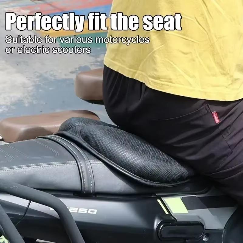 Motorcycle Seat Pad 3D Honeycomb Summer Heat Insulation Breathable Motorcycle Gel Cushion Modification Saddle Anti Shock Cushion