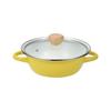 HB-6997 18cm Enameled Tabletop Pot, Induction Compatible, with Glass Lid, for 1-2 People, Yellow, Perfect Fit