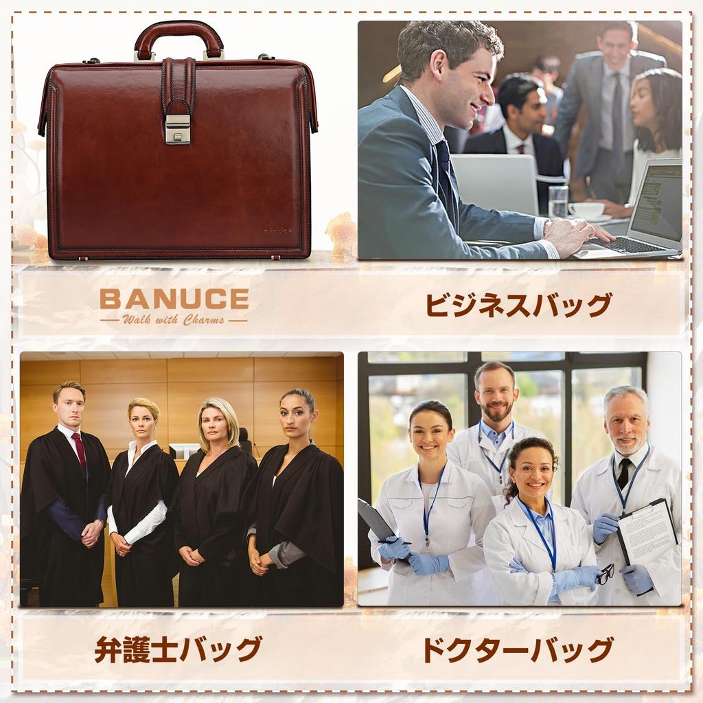 Doctor Business Genuine Leather Dulles Briefcase for Large Tote Attache Inch PC Storage [Bannus] Bag, Men's Bag, Bag, Men, Capacity, Bag, Case,
