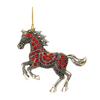 Horse Christmas Ornaments Sparkly Rhinestone Horse Car Rear View Mirror Charm 2D Flat Acrylic Auto Hanging Pendant Horse Lover Gifts for Women Men