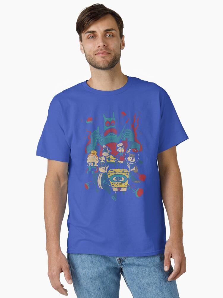 SpongeBob SquarePants SpongeBob SquarePants Retro Superhero Group Poster Classic T-Shirt
