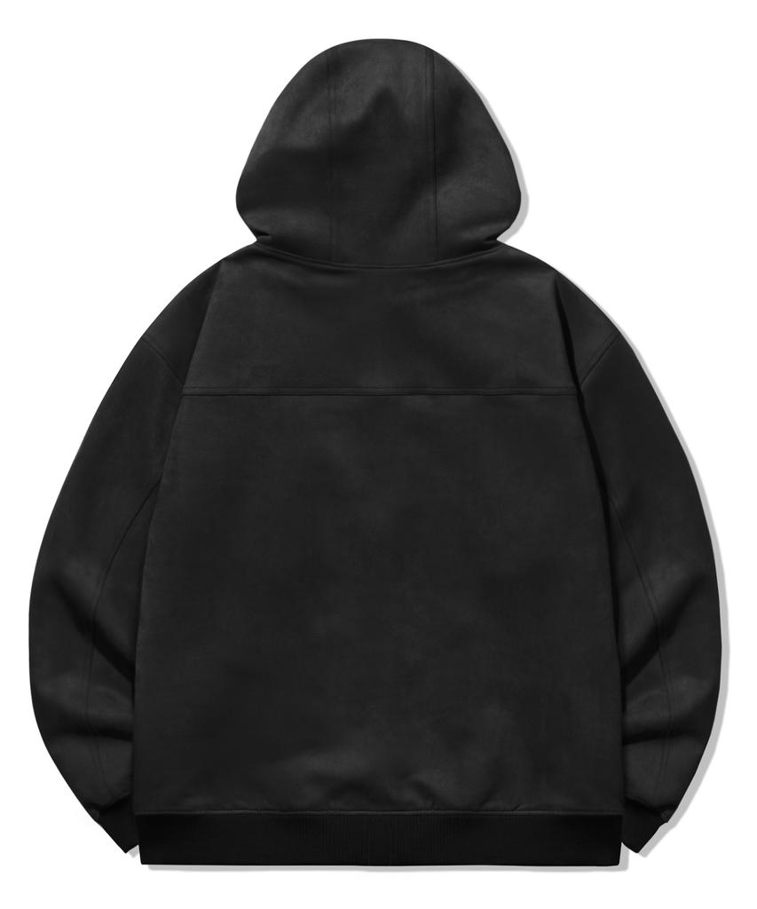 Толстовка на молнии с замшевой нашивкой Trillion Leather Patch_Черная