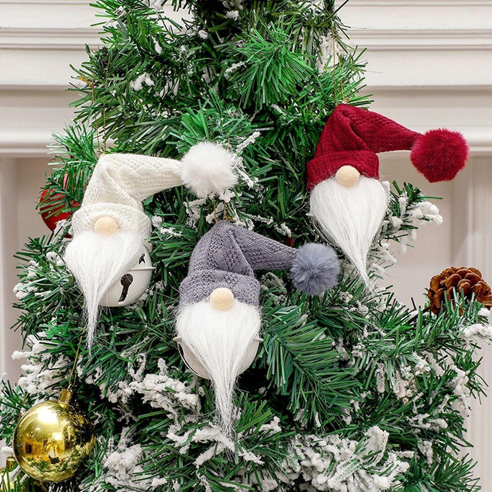 Мохнатый гном Санта кукла плюшевые игрушки маленький колокольчик подвеска НОВЫЙ рождественский подвесной декор Рождество