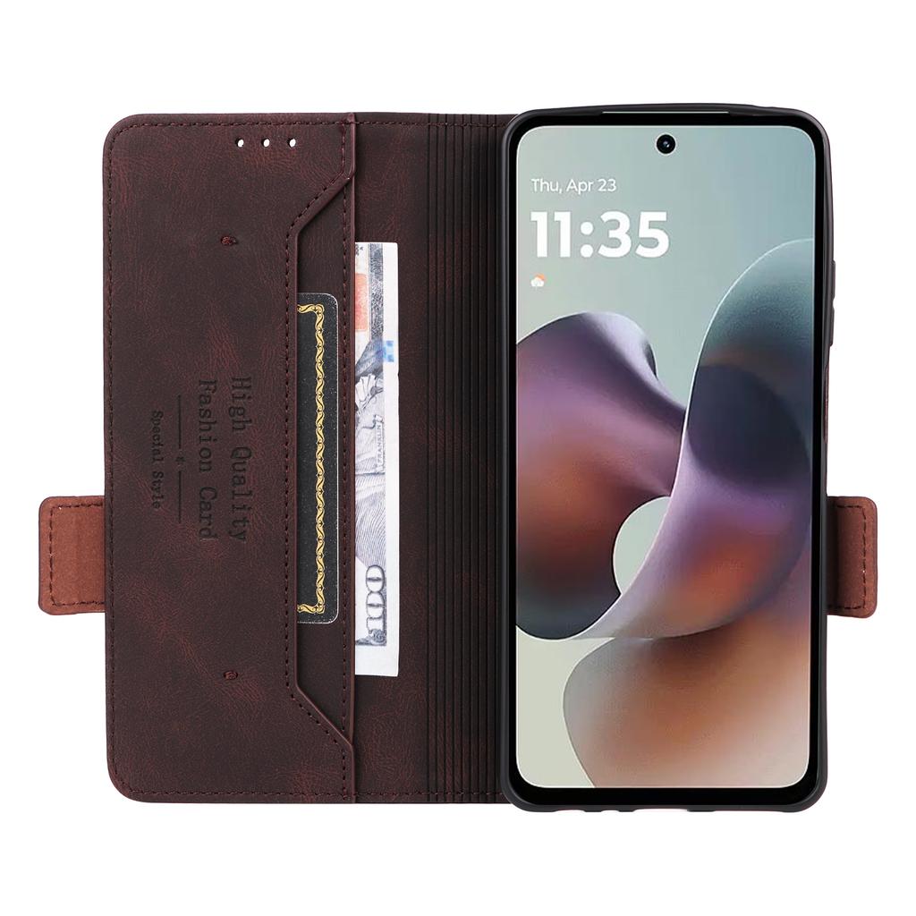 For Motorola Moto G56 5G Case Leather Wallet Flip Phone Cover with Hardware Decor