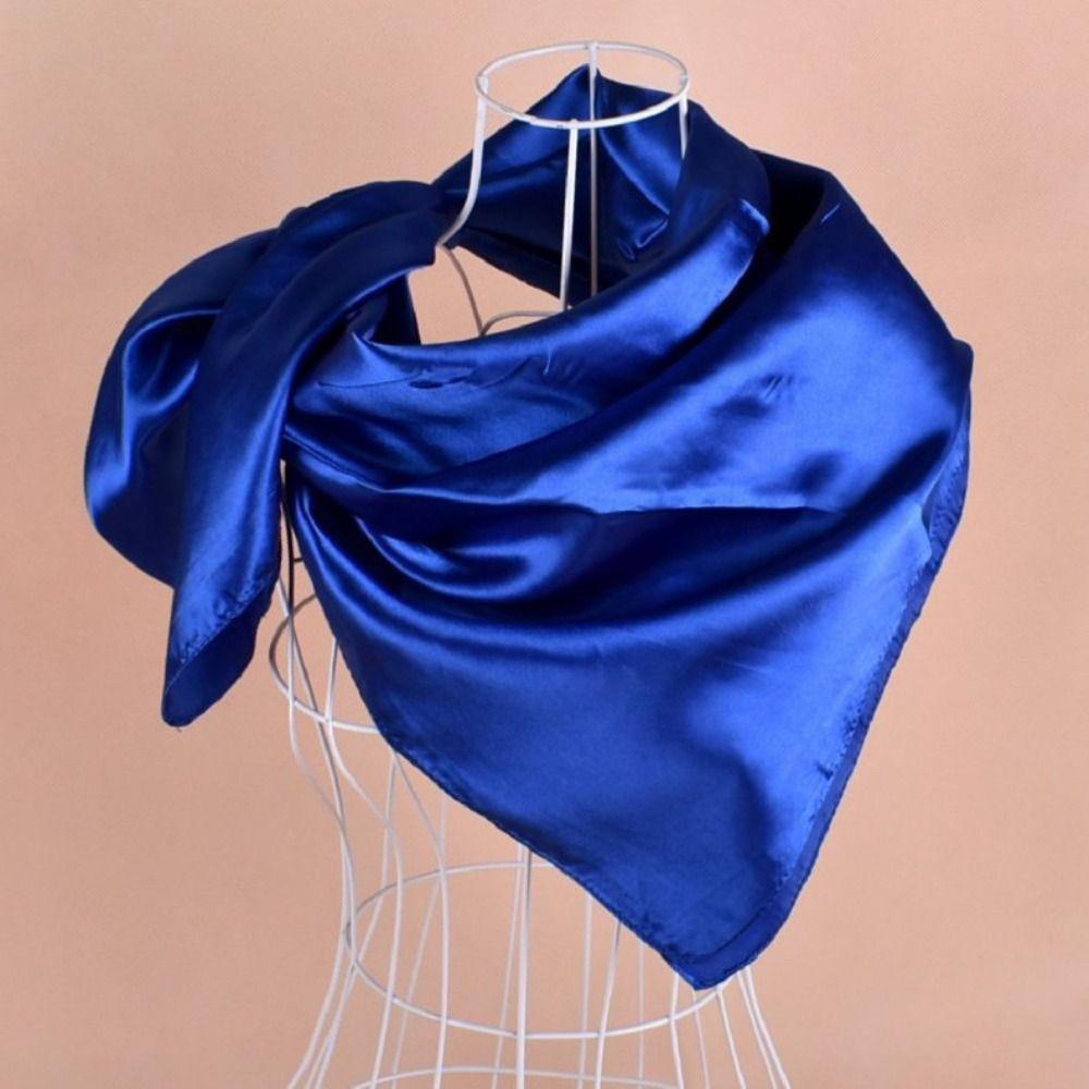 Silk Foulard Satin Bandana Square Neckerchief Hijab Baggy Slouchy Beanie Head Scarf Women Ladies